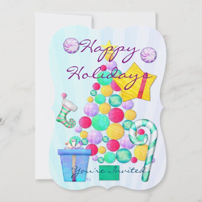 O Christmas Whimsey Folk Art Einladung (Vorderseite)