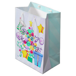 O Christmas Whimsey Folk Art Mittlere Geschenktüte