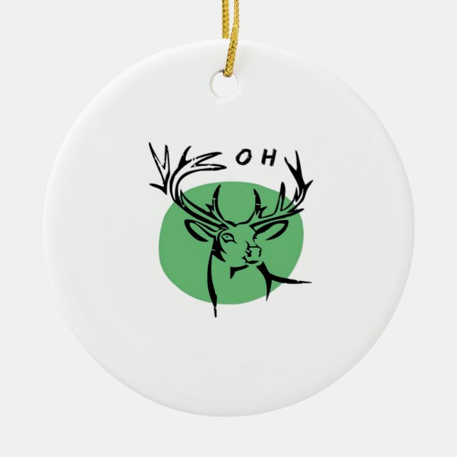 O Dear O Dear Green Minimal Modern Design Ornament (Vorne)