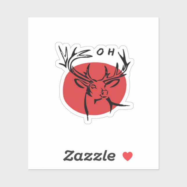 O Dear O Dear Red Retro Classic Design  Aufkleber (Blatt)