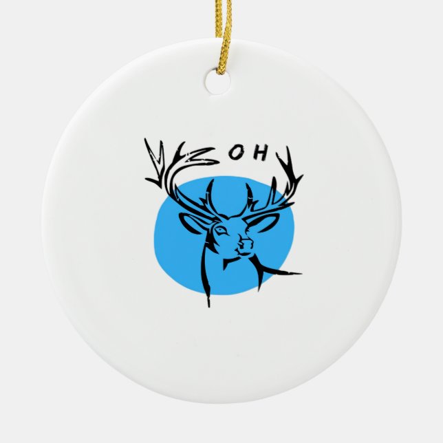 O Dear Oh Dear Blue Whimsical Aesthetic Keramik Ornament (Vorne)