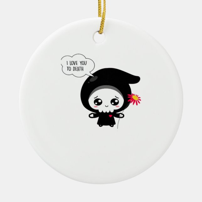 o Death - Funny Valentinstag Classic Keramik Ornament (Vorne)