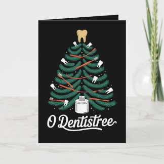O Dentistree Weihnachten Zahn Zahnbürste Zahnarzt Karte
