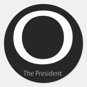 O DER PRÄSIDENT RUNDER AUFKLEBER