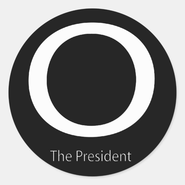 O DER PRÄSIDENT RUNDER AUFKLEBER (Vorderseite)