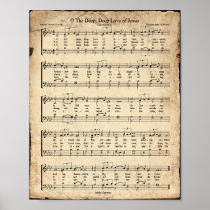 O Die tiefe Liebe Jesu Vintagen Hymne Prinz Poster