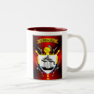 O DRISCOLL IRISCHE FAMILIE HERALDISCHES ZWEIFARBIGE TASSE