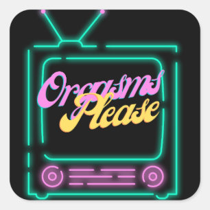 O-Face bitte Quadratischer Aufkleber