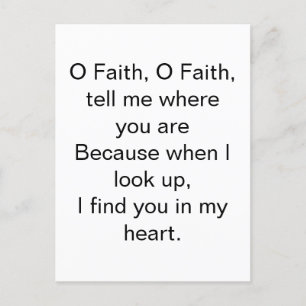 O Faith Inspirational Postkarte