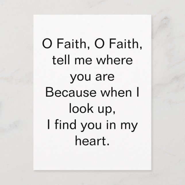 O Faith Inspirational Postkarte (Vorderseite)
