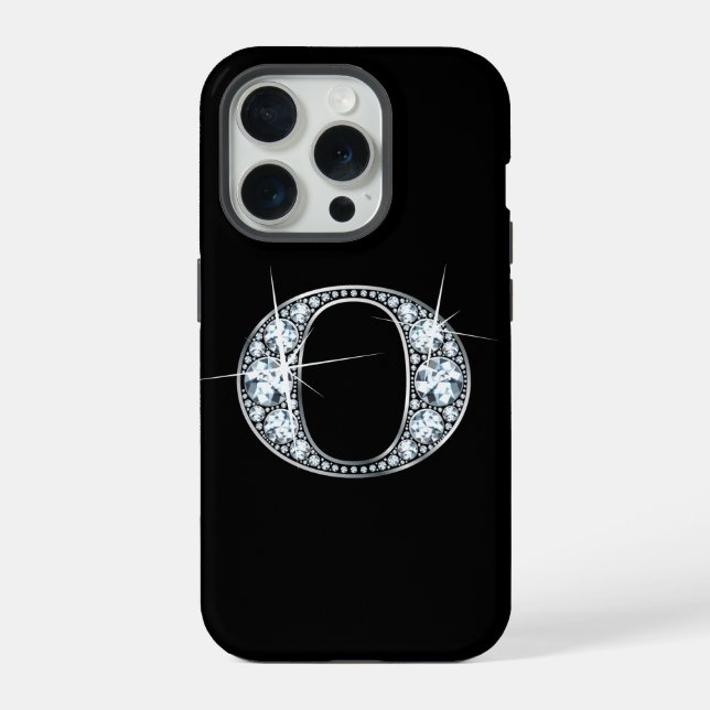 O Faux-Diamant-Monogramm iPhone Hülle (Rückseite)