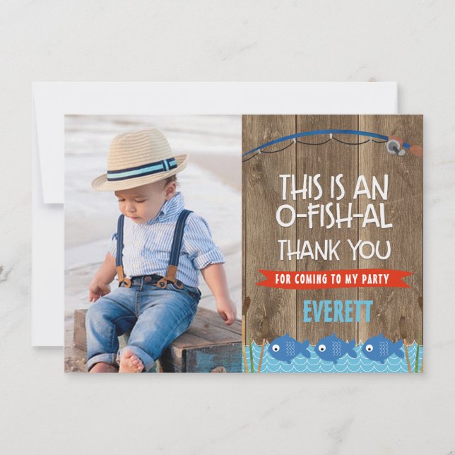 O-Fisch-Al danken Ihnen Foto-Karte Dankeskarte (Vorderseite)