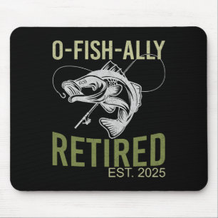 O-fisch-al im Ruhestand Est 2025 Fischer Angeln Ru Mousepad