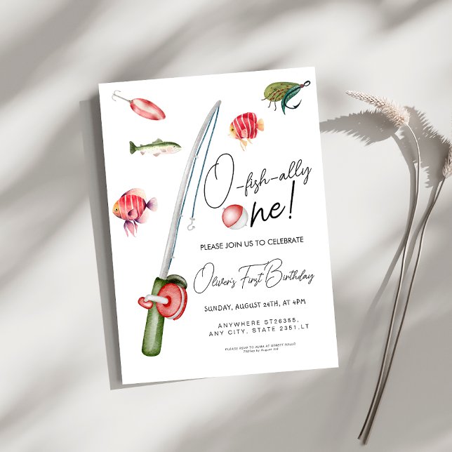 o Fisch allein 1. Geburtstag Einladung (Von Creator hochgeladen)