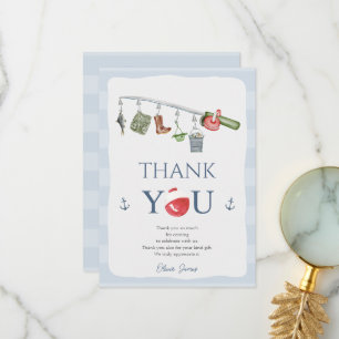 O-Fisch-allein Angeltag 1. Junge Geburtstag Dankeskarte