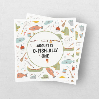 O-Fisch-ally Eins Angeln Kinder 1. Geburtstag Serviette