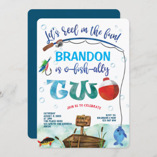 O-Fisch-Ally, Little Fisherman, Angeln 2. Birthda Einladung