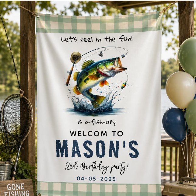 O-Fisch-Ally Two Fishing 2. Geburtstag Banner (O-Fish-Ally Two Fishing 2nd Birthday Banner)