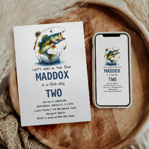 O-Fisch-Ally Two Fishing 2. Geburtstag Einladung