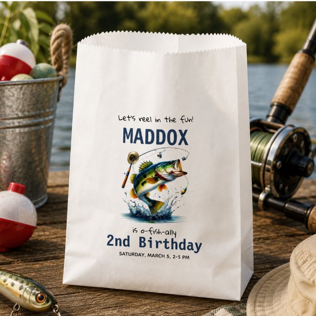 O-Fisch-Ally Two Fishing 2. Geburtstag Geschenktütchen (O-Fish-Ally Two Fishing 2nd Birthday Favor Bag)