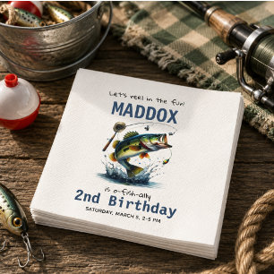 O-Fisch-Ally Two Fishing 2. Geburtstag Serviette