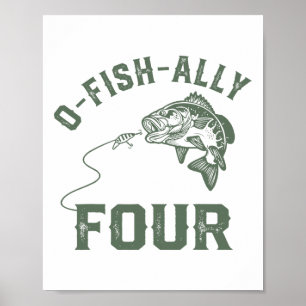 O-fisch-festliche Vier Geburtstagsdekorationen 4.  Poster