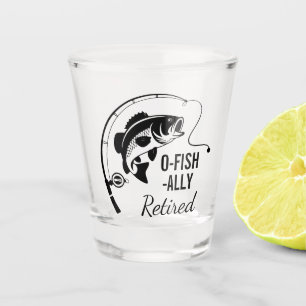 O-Fisch-lich Ruhestand Lustiger Angler Ruhestand Schnapsglas