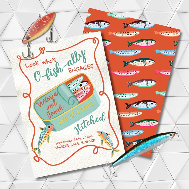 O-Fisch-Verlobt Funky Sardine Save the Date Einladung (Von Creator hochgeladen)