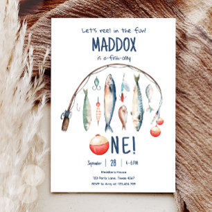 O-Fish-Ally der große blaue Junge zum Geburtstag Einladung