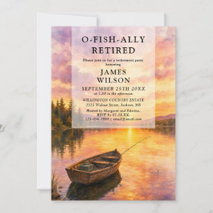 O-Fish-Ally Fischerboot See Ruhestandsfeier Einladung