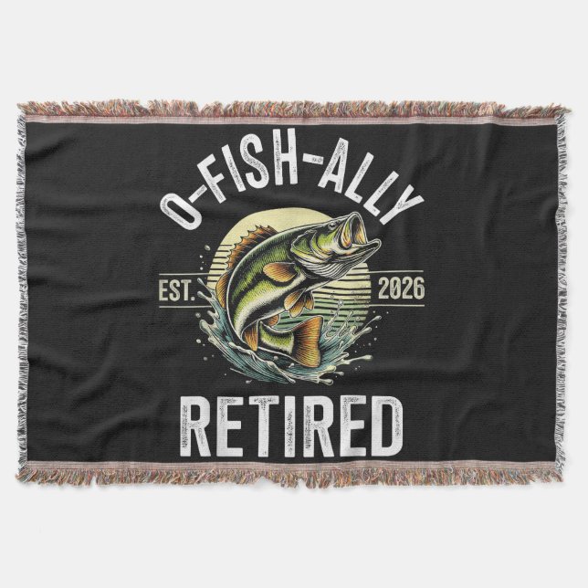 O-Fish-Ally Im Ruhestand 2026 Fischer Angeln Decke (Vorderseite)