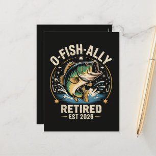 O-Fish-Ally Im Ruhestand 2026 Fischer Angeln Feiertagspostkarte