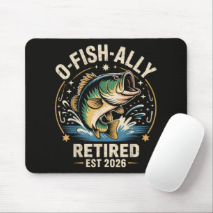 O-Fish-Ally Im Ruhestand 2026 Fischer Angeln Mousepad