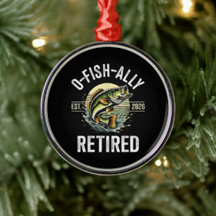 O-Fish-Ally Im Ruhestand 2026 Fischer Angeln Ornament Aus Metall