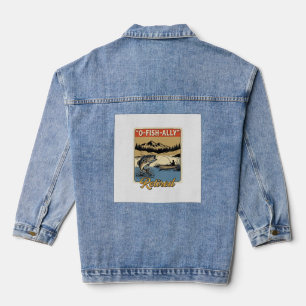 O-Fish-Ally Im Ruhestand Vintage Angler-Shirt Desi Jeansjacke