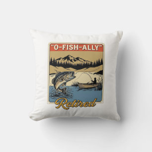 O-Fish-Ally Im Ruhestand Vintage Angler-Shirt Desi Kissen