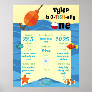 O-Fish-ally One 1 1. Geburtstags-Meilenstein-Poste Poster