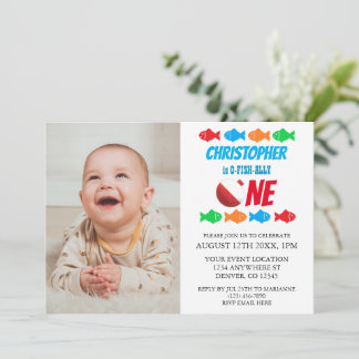 O-Fish-Ally One Fishing 1. Geburtstag Einladung