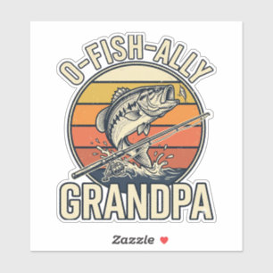 O-Fish-Ally Opa-Angeln Vintage-Shirt-Design_1 Aufkleber