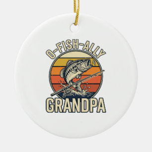 O-Fish-Ally Opa-Angeln Vintage-Shirt-Design_1 Keramik Ornament