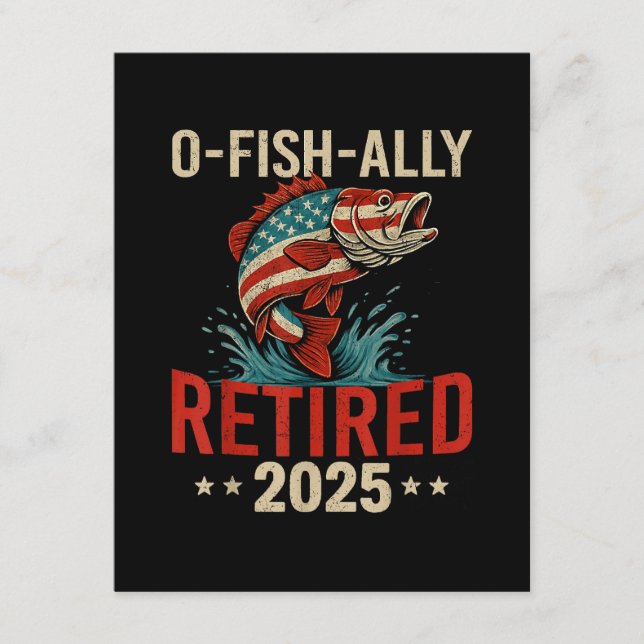 O-Fish-Ally Remüde 2025 Fischer-Ruhestand Begleitkarte (Vorderseite)