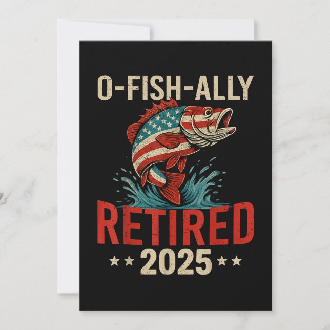 O-Fish-Ally Remüde 2025 Fischer-Ruhestand Einladung (Vorderseite)