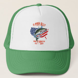 "O-FISH-ALLY Remüde:Proud, Free, and Fishing 2025 Truckerkappe