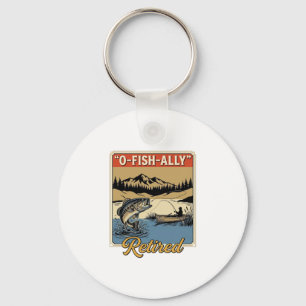 O-Fish-ally Ruhestand Vintage Angel-Shirt-Design_1 Schlüsselanhänger