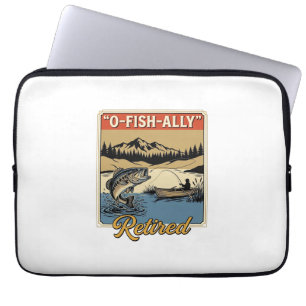 O-Fish-ally Ruhestand Vintage Angler-Shirt Design_ Laptopschutzhülle