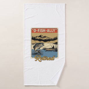 O-Fish-Ally Ruheständler Vintage Angler-Shirt Desi Badehandtuch