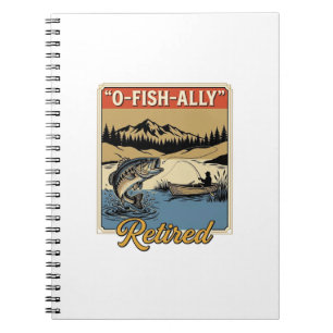 O-Fish-Ally Ruheständler Vintage Angler-Shirt Desi Notizblock