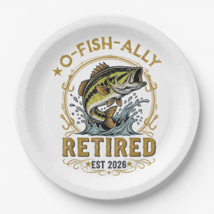 O Fish Ally Seit 2026 Im Ruhestand Fischerei-Rentn Pappteller