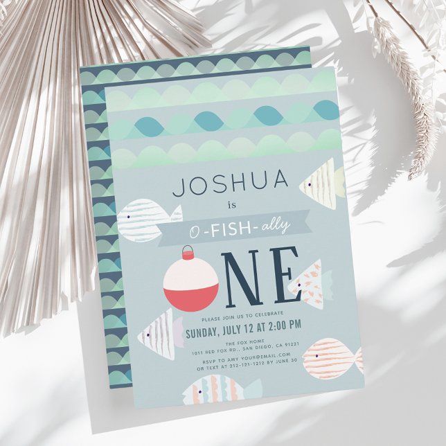 O-fish-One Fishing Boy 1. Geburtstag Einladung (Von Creator hochgeladen)