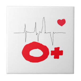 O+ Funky Blood Type Heart Rate Fliese